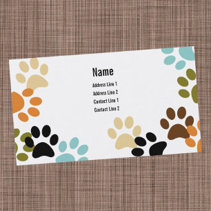 Dog Paw Prints Business Card