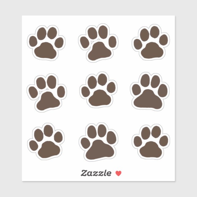 Dog Paw Prints Canine Footprints Vinyl Sticker Set (Sheet)