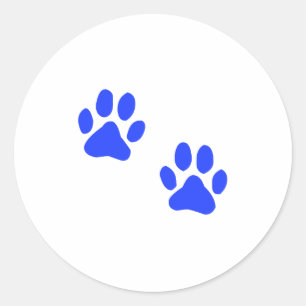 Dog Paw Prints Classic Round Sticker