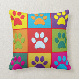 Dog Paw Prints Cushion
