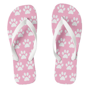Dog Paw Prints Cute Pattern Pink Summer Beach Jandals