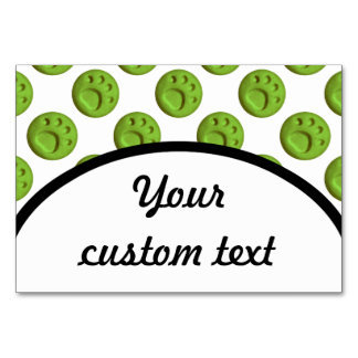 Dog paw prints - Green Table Number