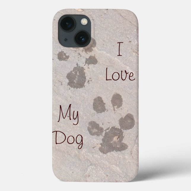 Dog Paw Prints -I Love My Dog iPad case (Back)