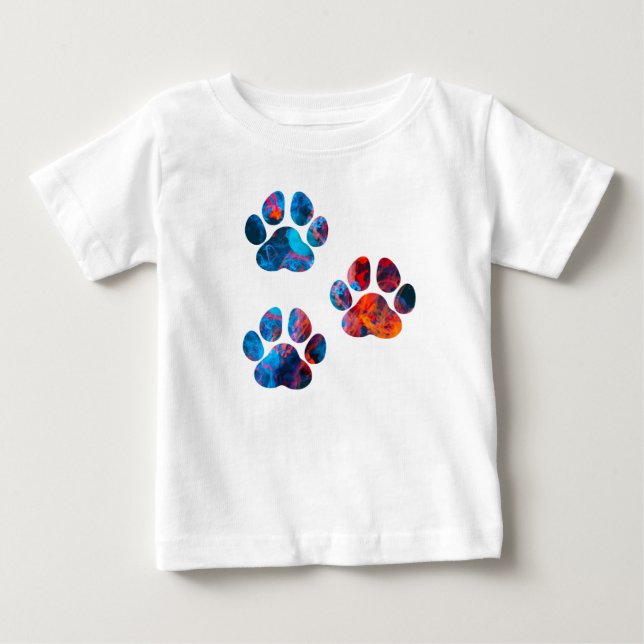 Dog Paw Prints - Ink in Water Baby T-Shirt (Front)