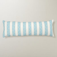 Dog Paw Prints oPale Blue & Antique White Stripes