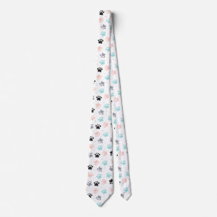 Dog paw prints pattern tie