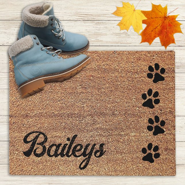 Dog Paw Prints Personalised Floor Entry Door Mat (Creator Uploaded)