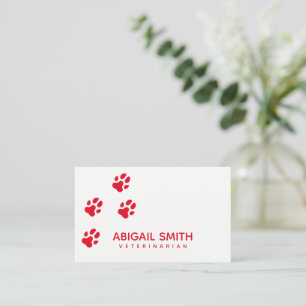 Dog Paw Prints - Pet Business - Card