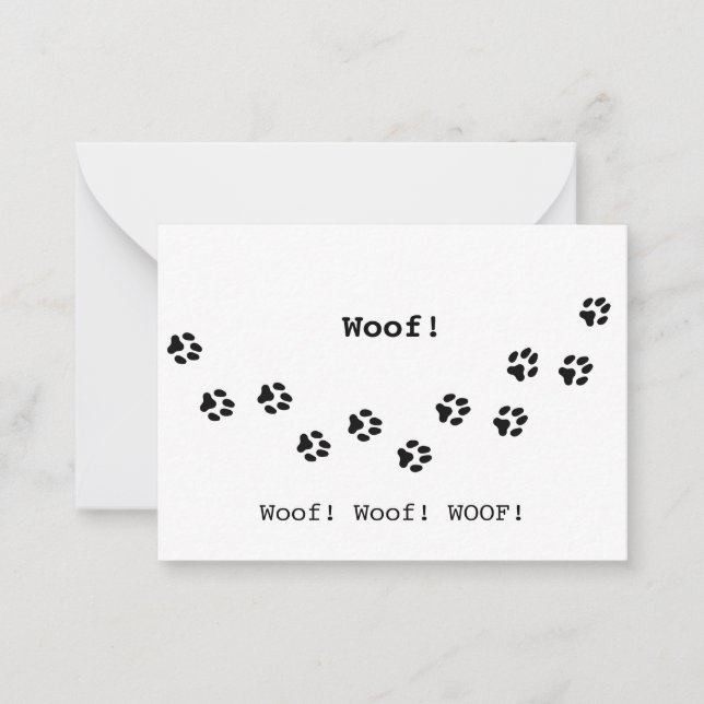 Dog Paw Prints Pet Owner's Cute Personalised Card (Front)