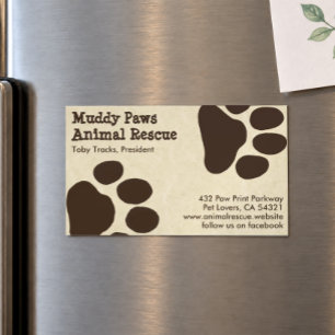 Dog Paw Prints - Pet Services Magnetic Business Card