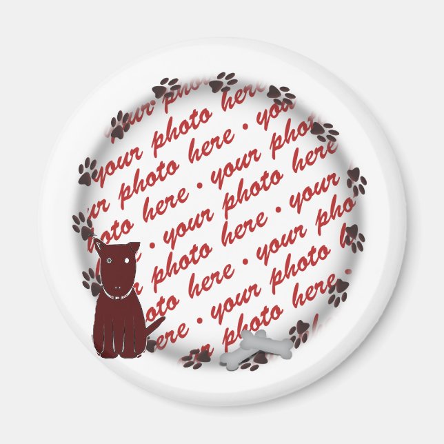 Dog Paw Prints Photo Frame Magnet (Front)