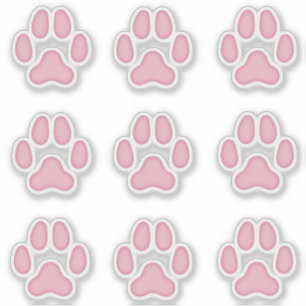 Dog Paw Prints Pink Animal Tracks Stickers