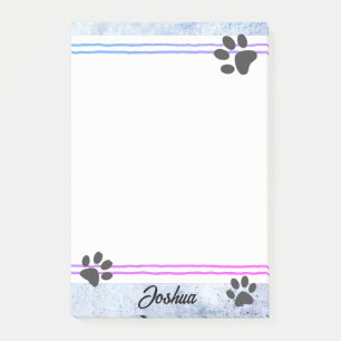 dog paw prints watercolor design personalized  post-it notes