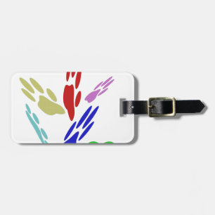 Dog Paw Prints With Polka Dots Luggage Tag