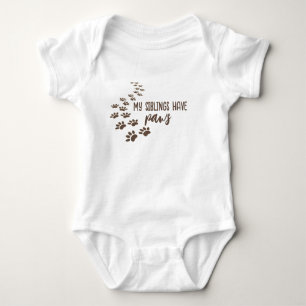 Dog Paw Prints with Text Baby Bodysuit