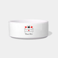 Dog paw red heart pet add name text animal paw