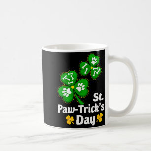 Dog paw shamrock st patrick's day dog lover boys coffee mug