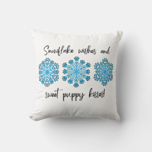 Dog Paw Snowflake Puppy Kisses Cushion