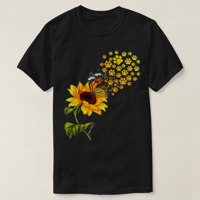 Dog Paw Sunflower You Are My Sunshine  T-Shirt (Design Front)