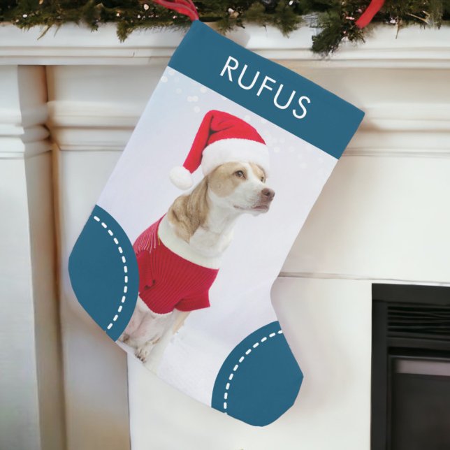 Dog Paw Themed Personalised Christmas Photo Small Christmas Stocking (Dog Paw Themed Personalized Christmas Photo Small Christmas Stocking from Ricaso. Add own dog photo)
