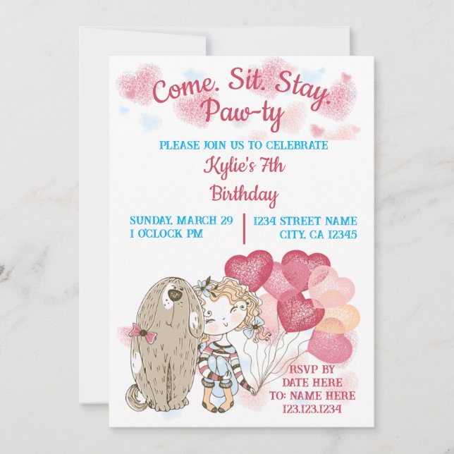 Dog Paw-ty Invitation (Front)