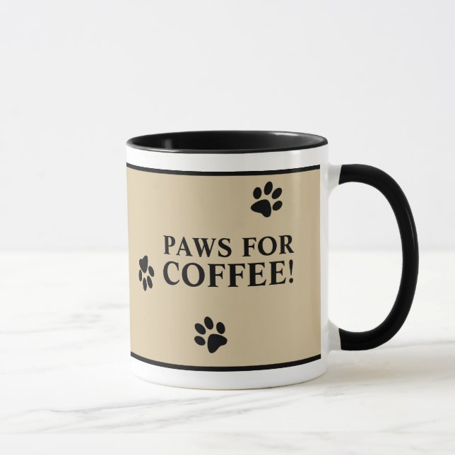 Dog Paw Typography Hot Beverage Speciality Mug (Right)