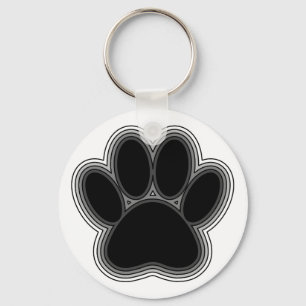 Dog Paw With Outlines Key Ring