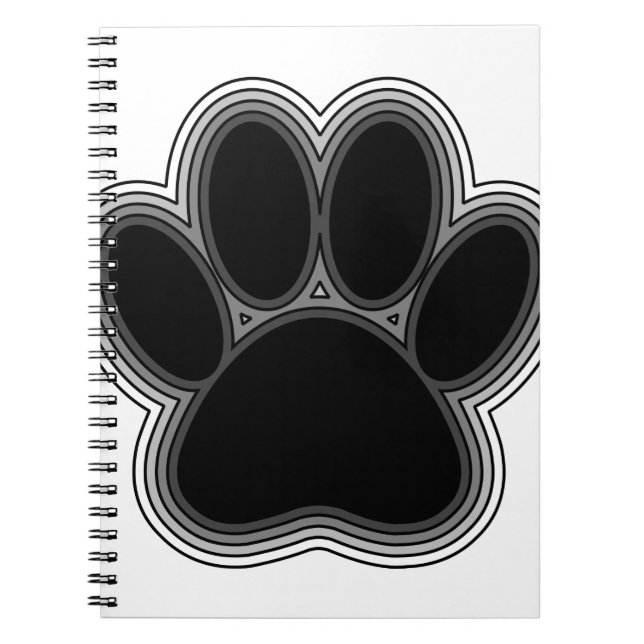 Dog Paw With Outlines Spiral Notebook (Front)