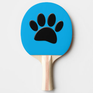 Dog Pawprint Blue Ping Pong Paddle