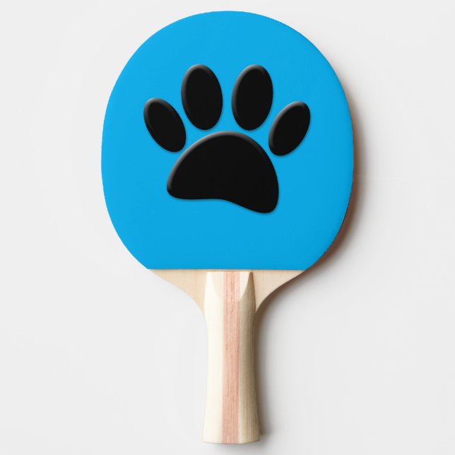Dog Pawprint Blue Ping Pong Paddle (Front)