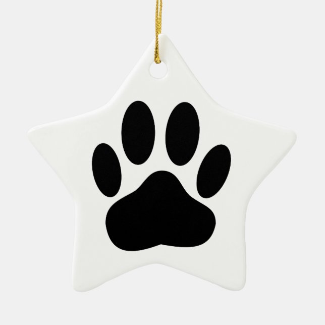 Dog Pawprint Ceramic Tree Decoration (Front)