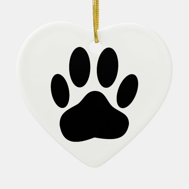 Dog Pawprint Ceramic Tree Decoration (Front)