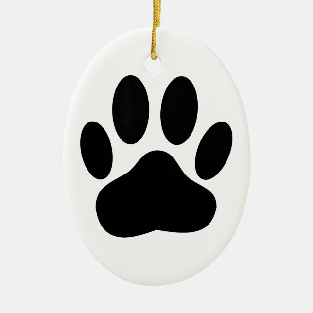 Dog Pawprint Ceramic Tree Decoration (Front)