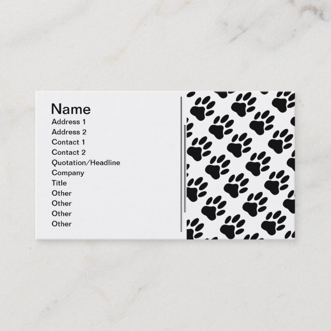 Dog Pawprint Custom Business Card (Front)