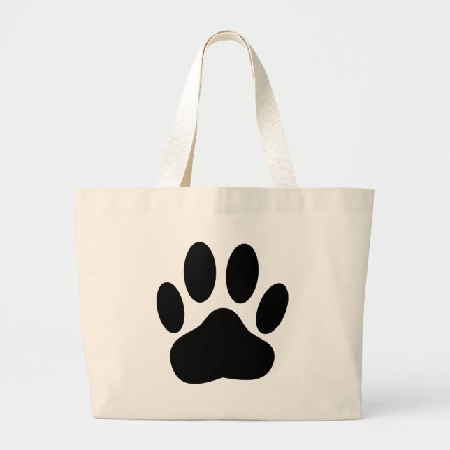 Dog Pawprint Large Tote Bag (Front)