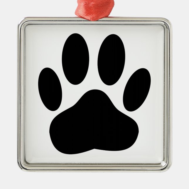 Dog Pawprint Metal Tree Decoration (Front)