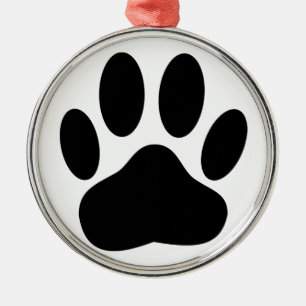 Dog Pawprint Metal Tree Decoration