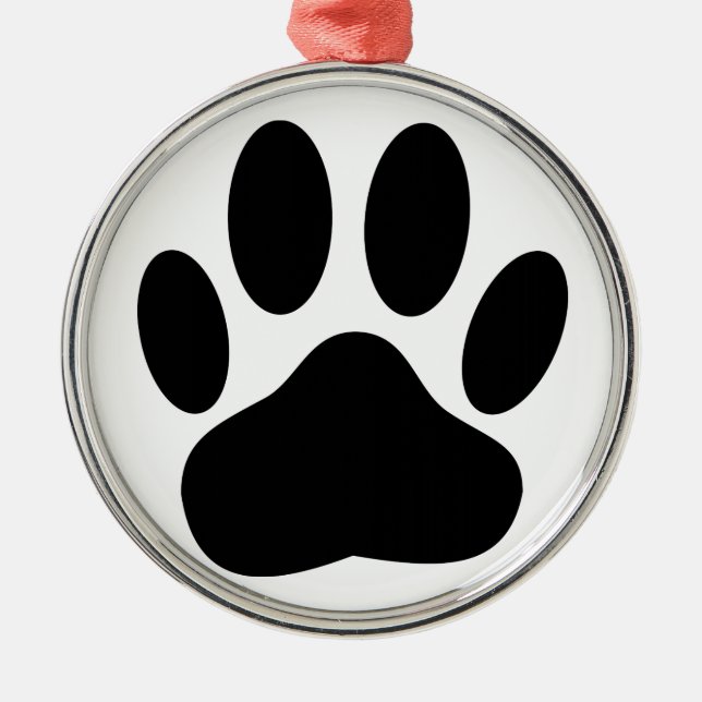 Dog Pawprint Metal Tree Decoration (Front)