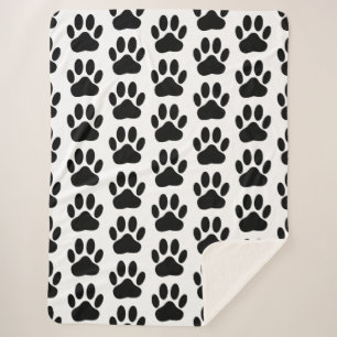 Dog Pawprint Sherpa Blanket