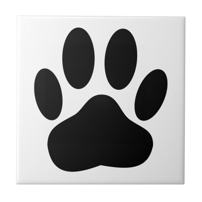 Dog Pawprint Square Canine Tile (Front)