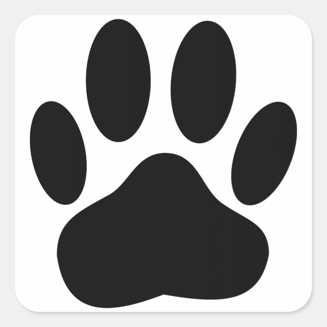 Dog Pawprint Square Sticker (Front)