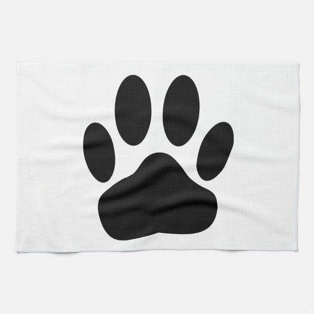 Dog Pawprint Tea Towel (Horizontal)