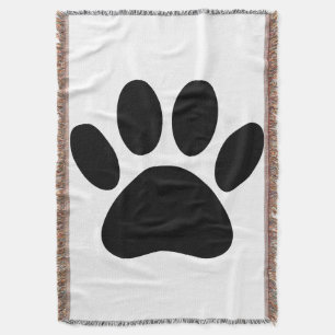 Dog Pawprint Throw Blanket