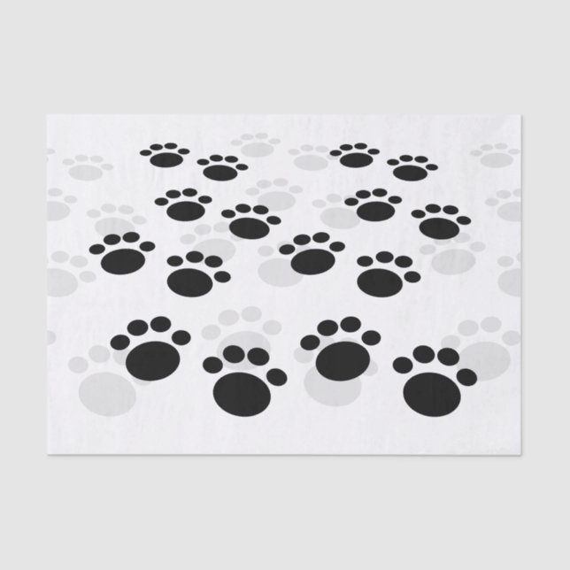 Dog Pawprint Trail Tissue Paper (Front)