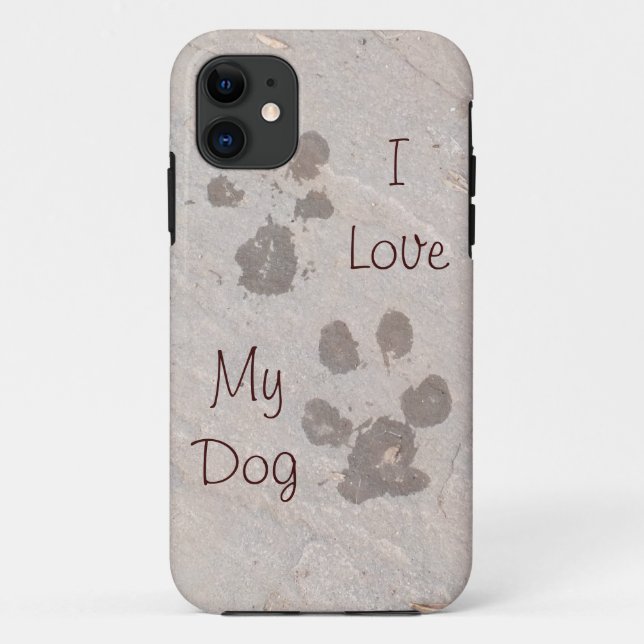 Dog Pawprints -I Love My Dog iPhone 5 case (Back)