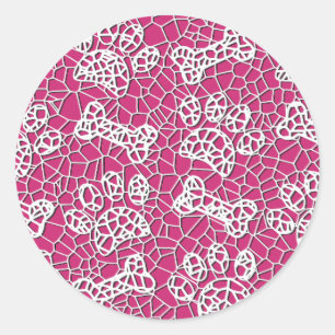 Dog Paws and Bones Faux Lace Art Print Classic Round Sticker