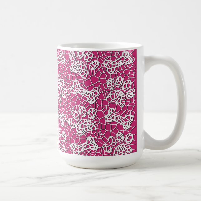 Dog Paws and Bones Faux Lace Art Print Coffee Mug (Right)
