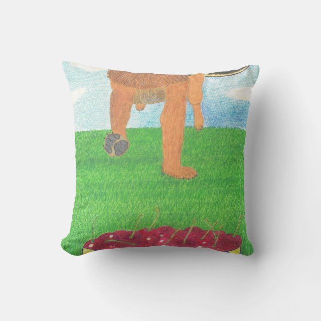 Dog paws and cherry pillow (Front)