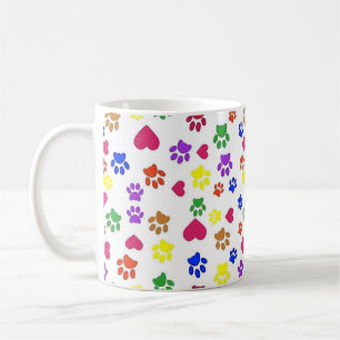 Dog Paws and Hearts, Coffee Mug