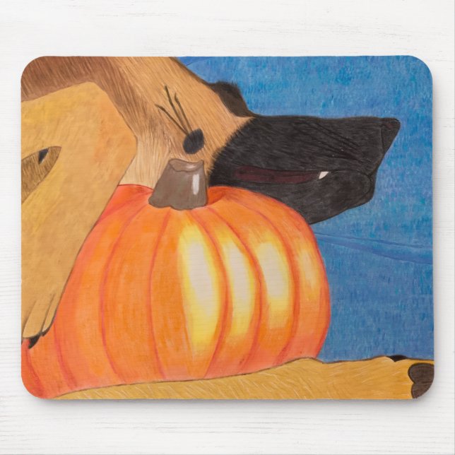Dog paws and pumpkin mouse pad (Front)